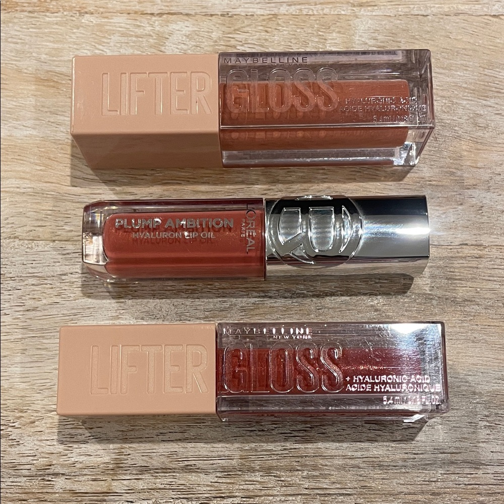Maybelline Lifter Glosses + L'Oréal Plump Ambition Lip Oil Bundle